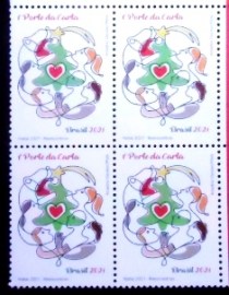 Quadra de selos postais do Brasil de 2021 Reencontros