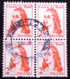 Quadra de selos postais do Brasil de 1967 Marília de Dirceu
