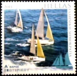 Selo postal da Grécia de 2013 Sailing tourism