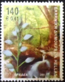 Selo postal da Grécia de 2001 Cephalanthera longifolia