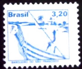 Selo postal do Brasil de 1979 Barqueiro