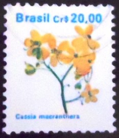Selo postal do Brasil de 1990 Fedegoso U
