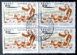 Quadra de selos postais do Brasil de 1970 Carlos Gomes M1D