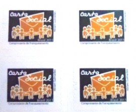 Quadra de selos postais do Brasil de 2011 Carta social