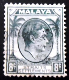 Selo postal do Straitis Settlements-Malaya de 1936 King George V