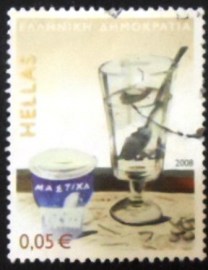 Selo postal da Grécia de 2008 Mastic drink from Chios