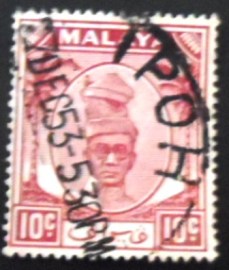 Selo postal de Perak Malaya de 1950 King George VI