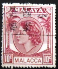 Selo postal da Malaya-Malaca de 1954 Queen Elizabeth II