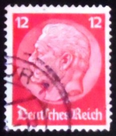 Selo postal da Alemanha Reich de 1933 Paul von Hindenburg 12