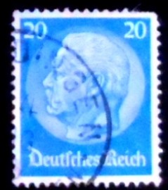 Selo postal da Alemanha Reich de 1934 Paul von Hindenburg 20