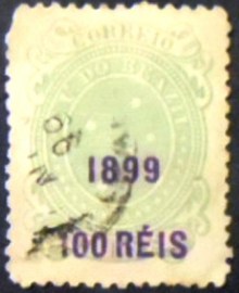 Selo postal do Brasil de 1899 Cruzeiro do Sul 100/50
