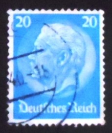 Selo postal da Alemanha Reich de 1934 Paul von Hindenburg 20