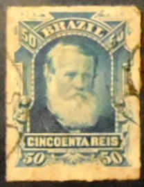 Selo postal do Brasil de 1877 Barba Branca 50