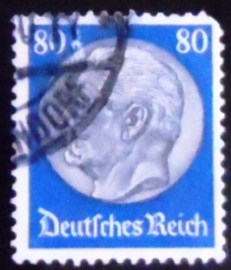 Selo postal da Alemanha Reich de 1936 Paul von Hindenburg 80