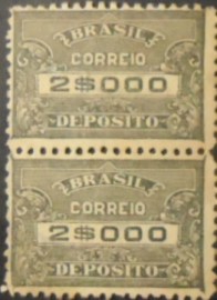 Par de selos Depósitos do Brasil de 1922 2$ D46