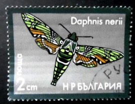 Selo postal da Bulgária de 1975 Oleander Hawk-Moth