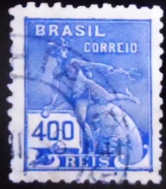 Selo postal do Brasil 1936 Globo 400