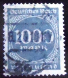 Selo postal da Alemanha Reich de 1923 Value in circle 1000