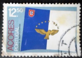 Selo postal de Açores de 1983 Azores Flag