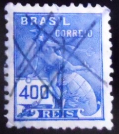 Selo postal do Brasil 1931 Mercúrio e Globo 400