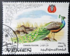 Selo postal do Reino do Yemen de 1969 Indian Peafowl