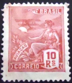 Selo postal do Brasil 1931 Aviação 10 N