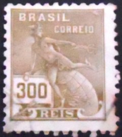 Selo postal do Brasil 1937 Mercúrio e Globo 300 U