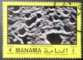 Selo postal de Manama de 1970 Apollo 8 Moon craters