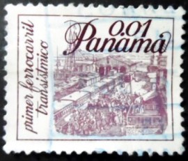 Selo postal do Panamá de 1980 Colon Station St. Charles Hotel