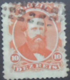 Selo postal do Brasil de 1868 D. Pedro II 10