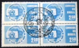 Quadra de selos postais do Brasil de 1961 Sacré-Cœur de Marie