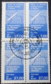 Quadra de selos postais do Brasil de 1961 Afonso Arinos