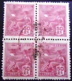 Quadra de selos postais do Brasil de 1929 Aviação 50