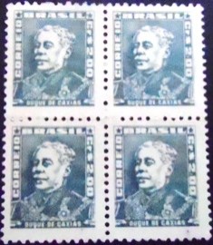 Quadra de selos postais do Brasil de 1956 Duque de Caxias 2