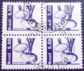 Quadra de selos postais do Brasil de 1982 Cebola Branca