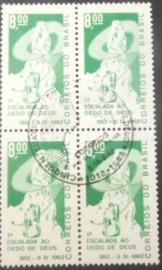 Quadra de selos postais de 1962 Dedo de Deus