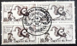 Quadra de selos postais do Brasil de 1962 Henrique Dias