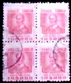 Quadra de selos postais do Brasil de 1942 Conde de Porto Alegre