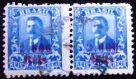 Par de selos postais do Brasil de 1928 Wenceslau Braz 2000