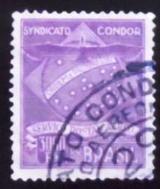 Selo postal do Brasil de 1927 Sindicato Condor K6