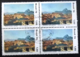 Quadra de selos postais do Brasil de 1978 Morro de Santo Antonio