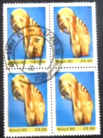 Quadra de selos do Brasil de 1980 Brancusi
