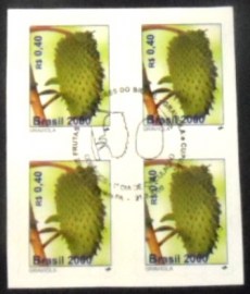 Quadra de selos postais do Brasil de 2000 Graviola