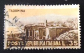 Selo postal da Itália de 1953 Taormina