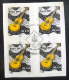 Quadra de selos postais do Brasil de 2001 Violão