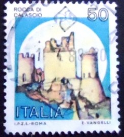 Selo postal da Itália de 1980 Rocca di Calascio
