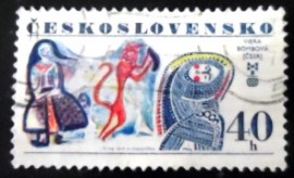 Selo postal da Tchecoslováquia de 1977 Viera Bombová