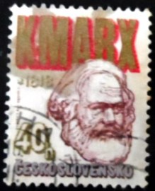 Selo postal da Tchecoslováquia de 1978 Karl Marx