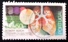 Selo postal de Portugal de 1982 Discovery of tuberculose-bacil