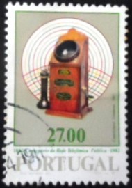 Selo postal de Portugal de 1982 Telephone 1887